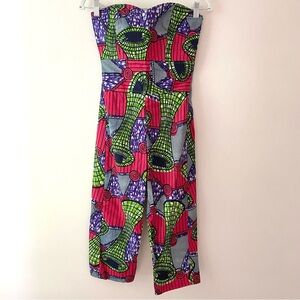 Girls‎ Ankara Patchwork Playsuit Multi Colored Mosaic One-piece Romper Large/XL